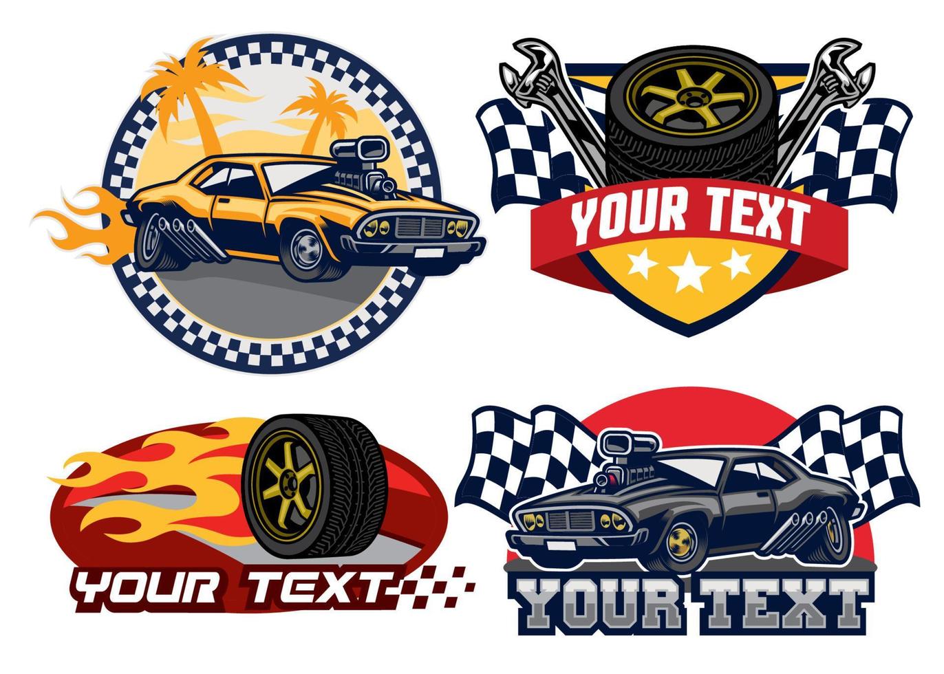 badge design muscle car vector