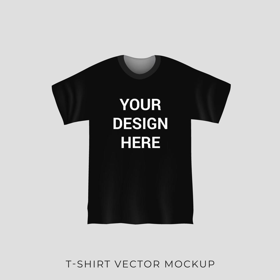 Black T- Shirt Vector Mockup
