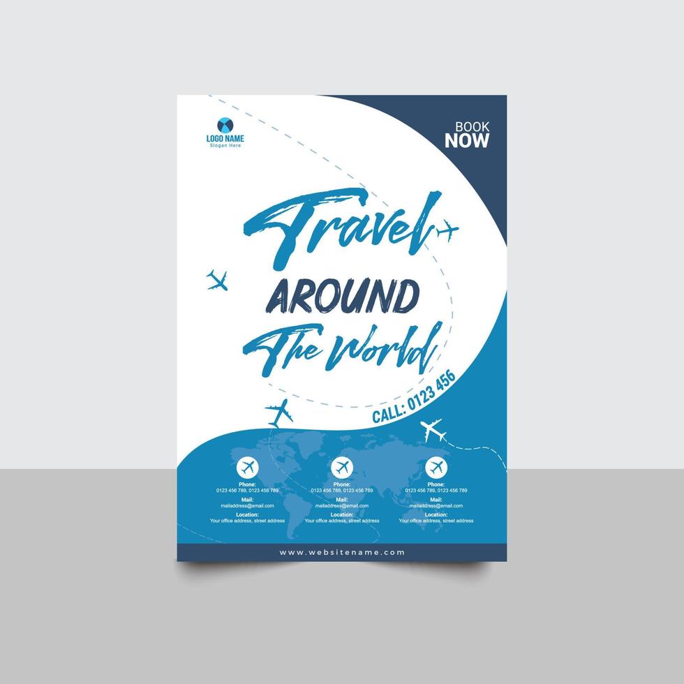 Travel flyer or poster design vector