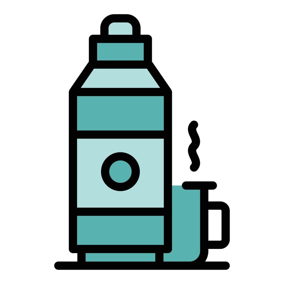 Camp thermos icon vector flat