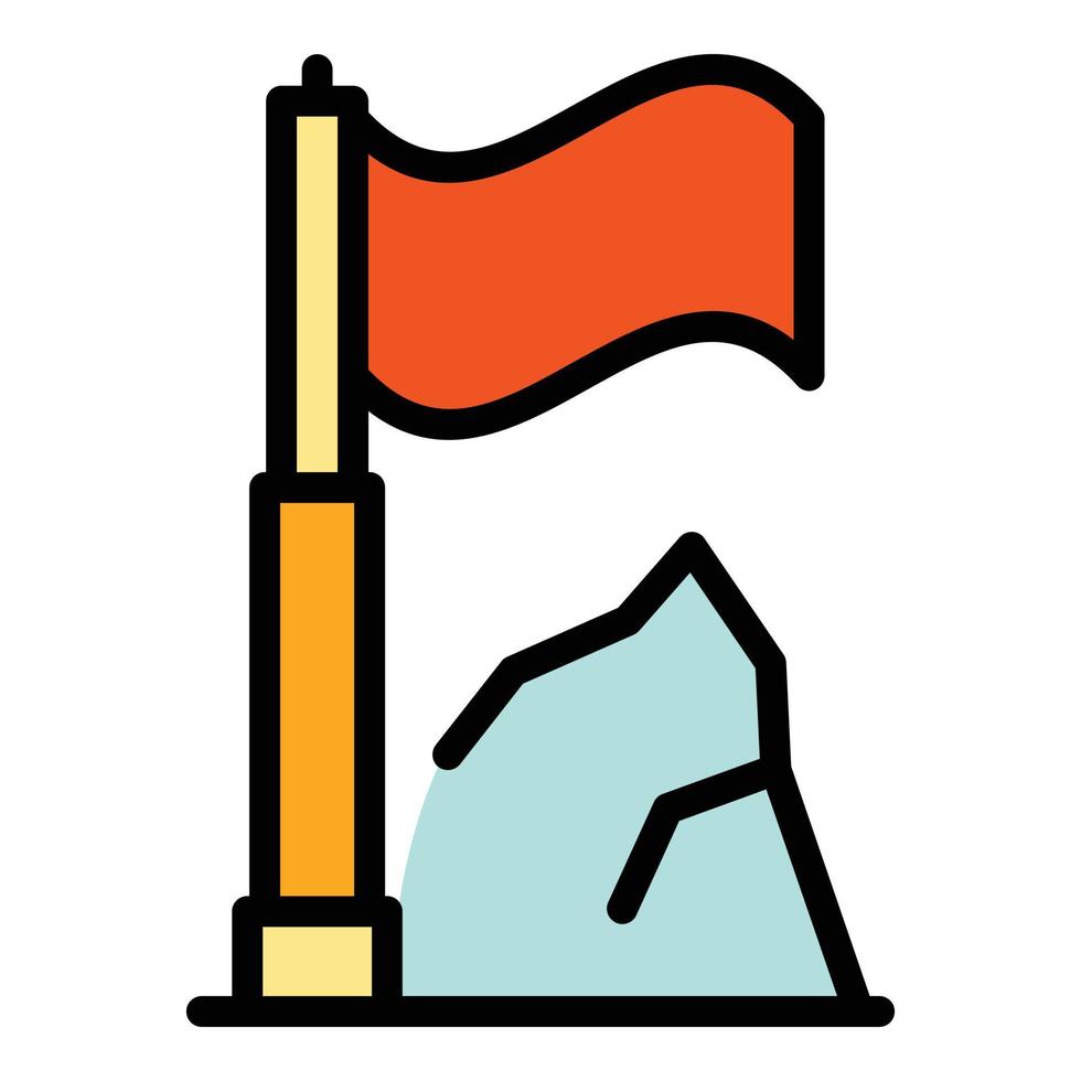 Mountain hiking icon vector flat