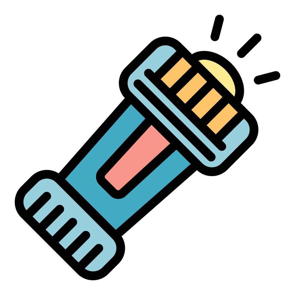Scouting flashlight icon vector flat