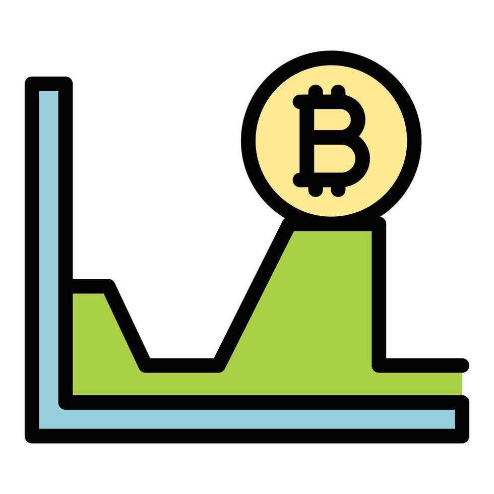 bitcoin evolución icono vector plano