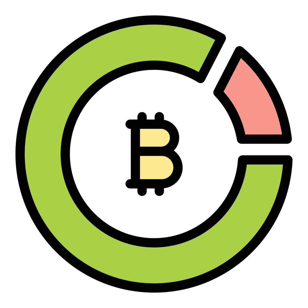 Bitcoin crypto icon vector flat