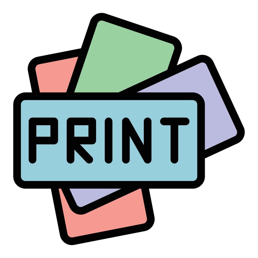 Print service icon vector flat