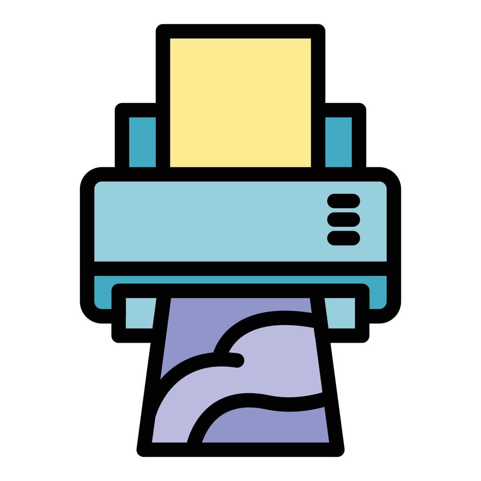 Printing machine icon vector flat