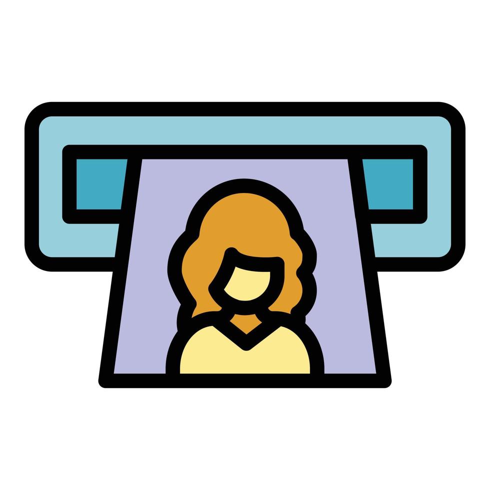 Printing photo icon vector flat