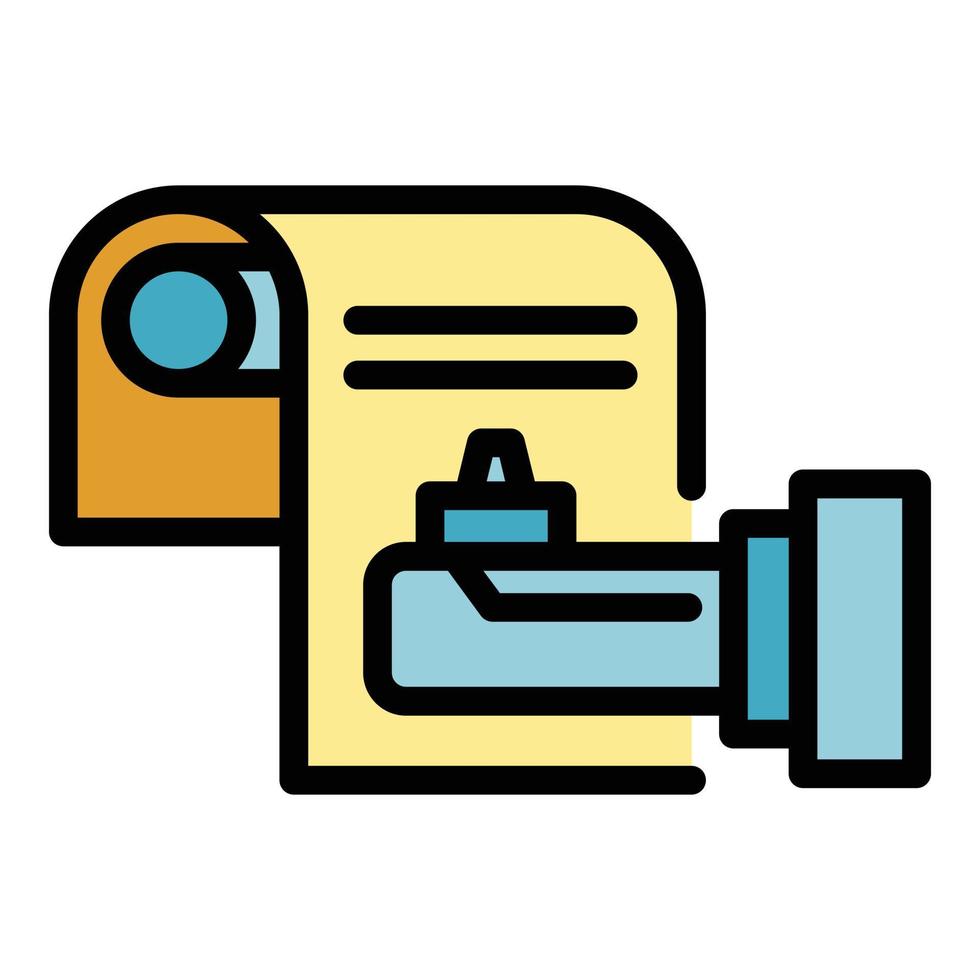 Printing device icon vector flat