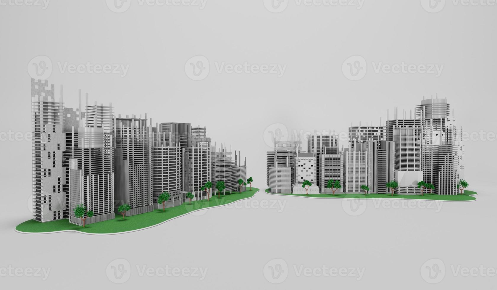 Building construction plan facades architectural sketch.3D rendering photo