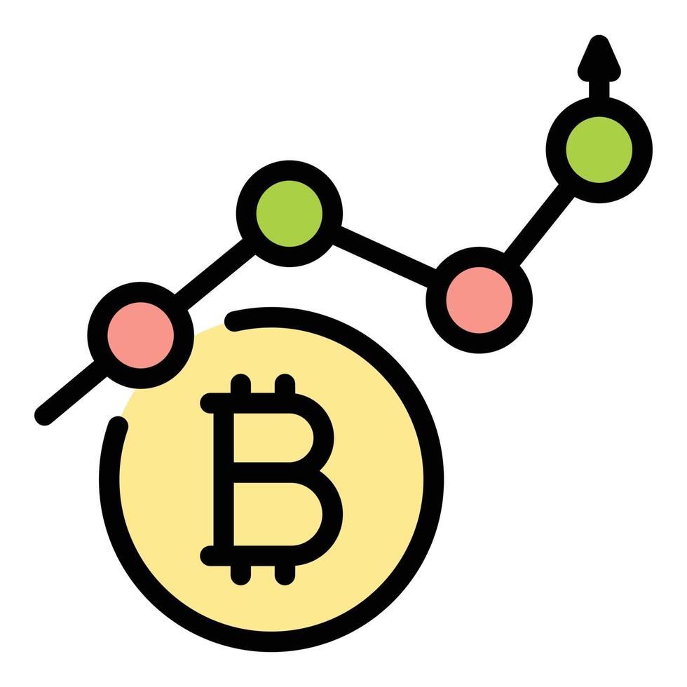 Bitcoin growth icon vector flat