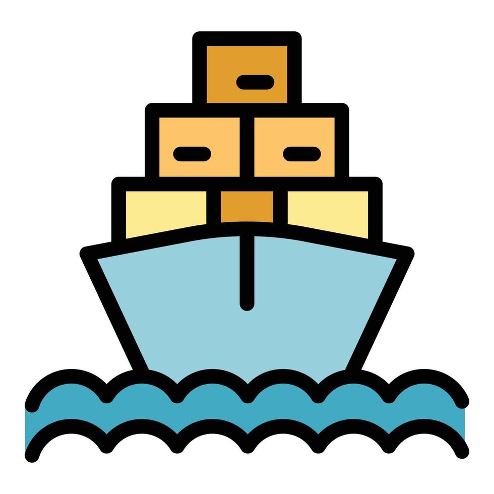 Shipping boat icon vector flat