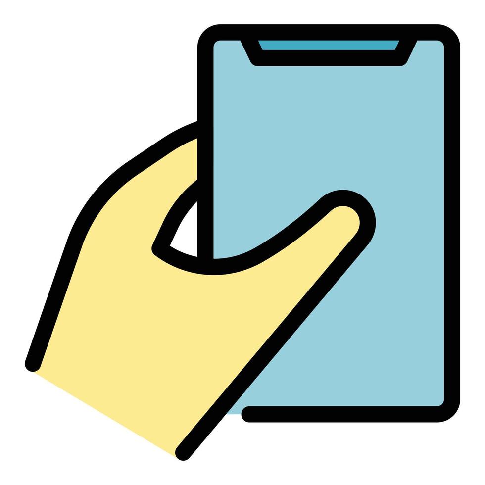 Touchscreen mobile icon vector flat
