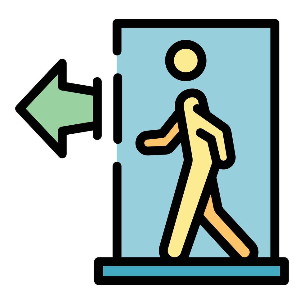 Walk through exit door icon vector flat
