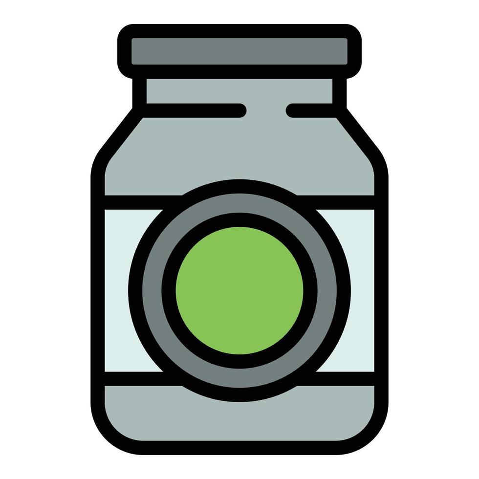 Wasabi jar icon vector flat