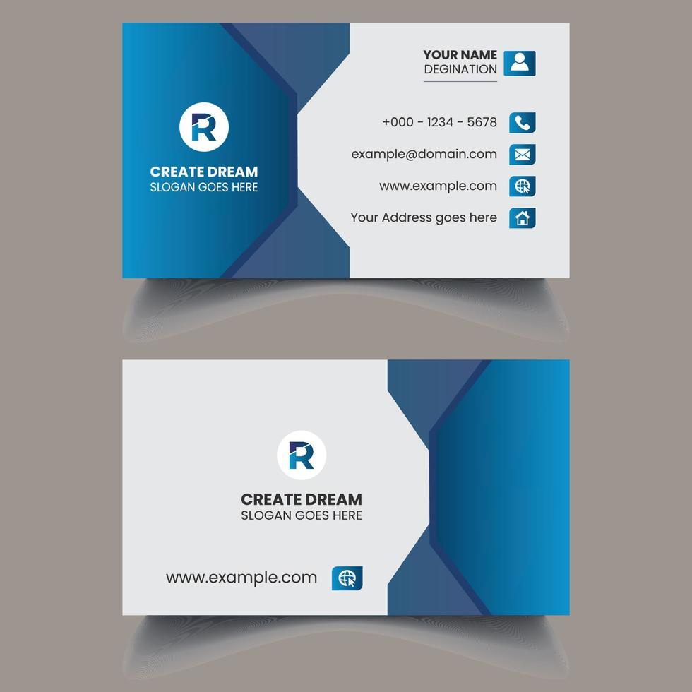 Business Card. Creative Modern And Corporate Business Card Template. Clean And Dark Business Card Template.  Professional Stylish Business Card Template. Visiting Card Template. Free Business Card vector
