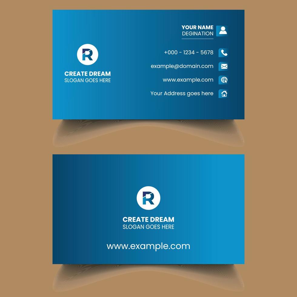 Business Card. Creative Modern And Corporate Business Card Template. Clean And Dark Business Card Template.  Professional Stylish Business Card Template. Visiting Card Template. Free Business Card vector