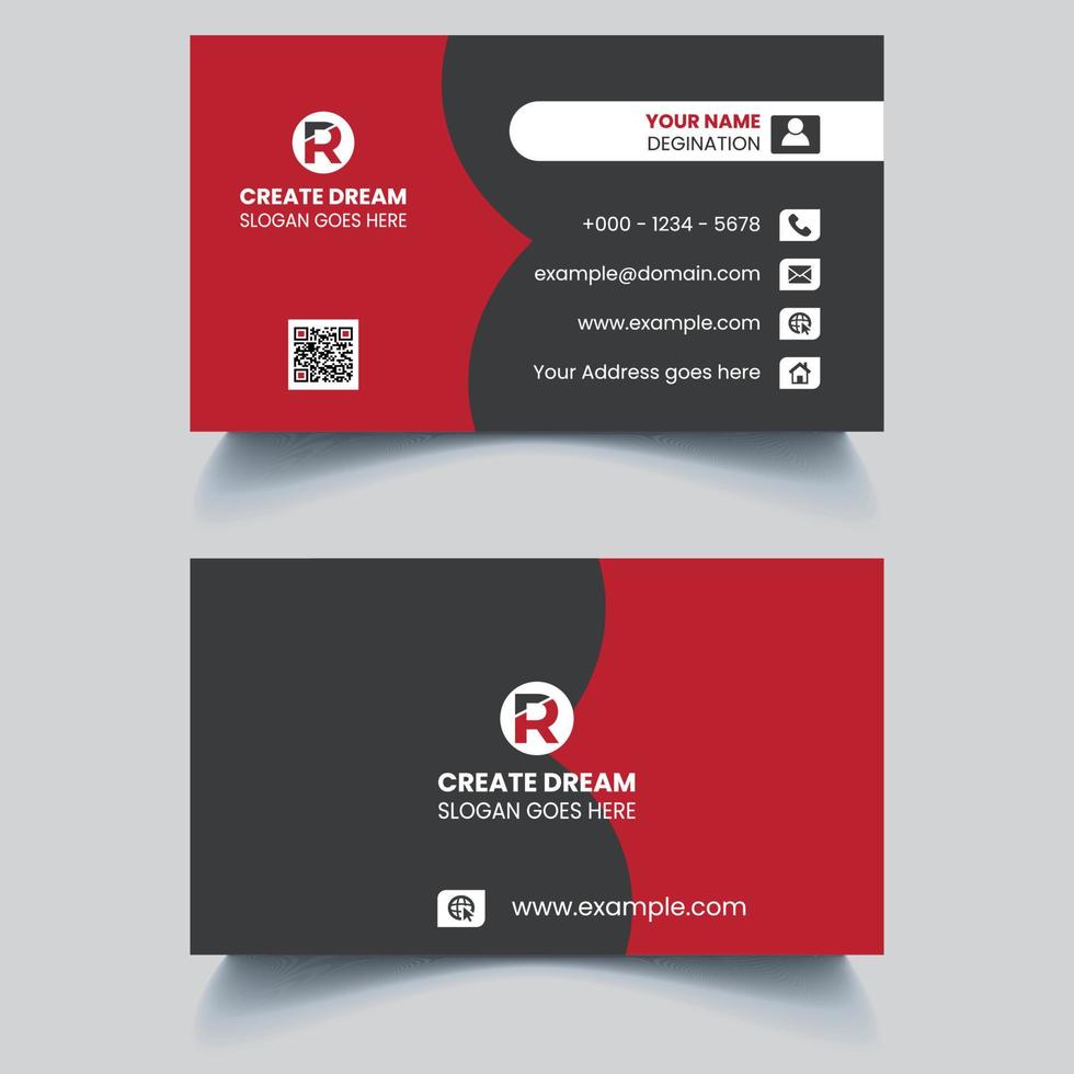 Business Card. Creative Modern And Corporate Business Card Template. Clean And Dark Business Card Template.  Professional Stylish Business Card Template. Visiting Card Template. Free Business Card vector