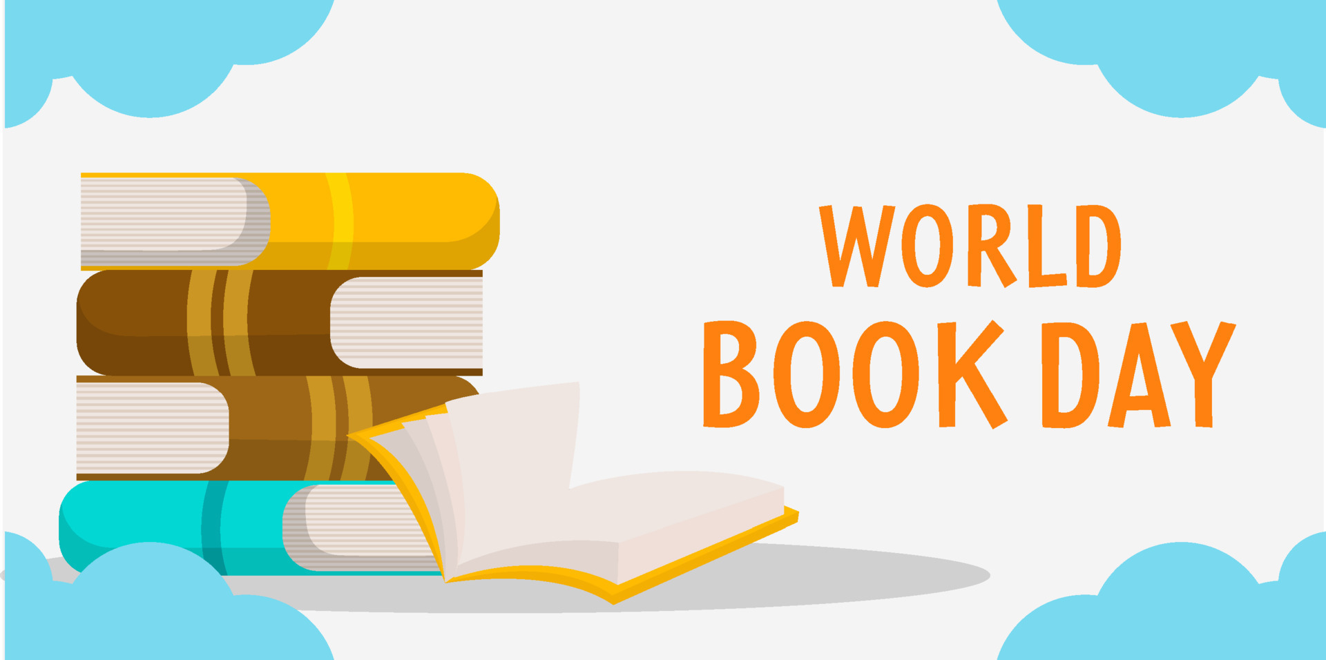 flat design world book day horizontal banner illustration 21905864 ...