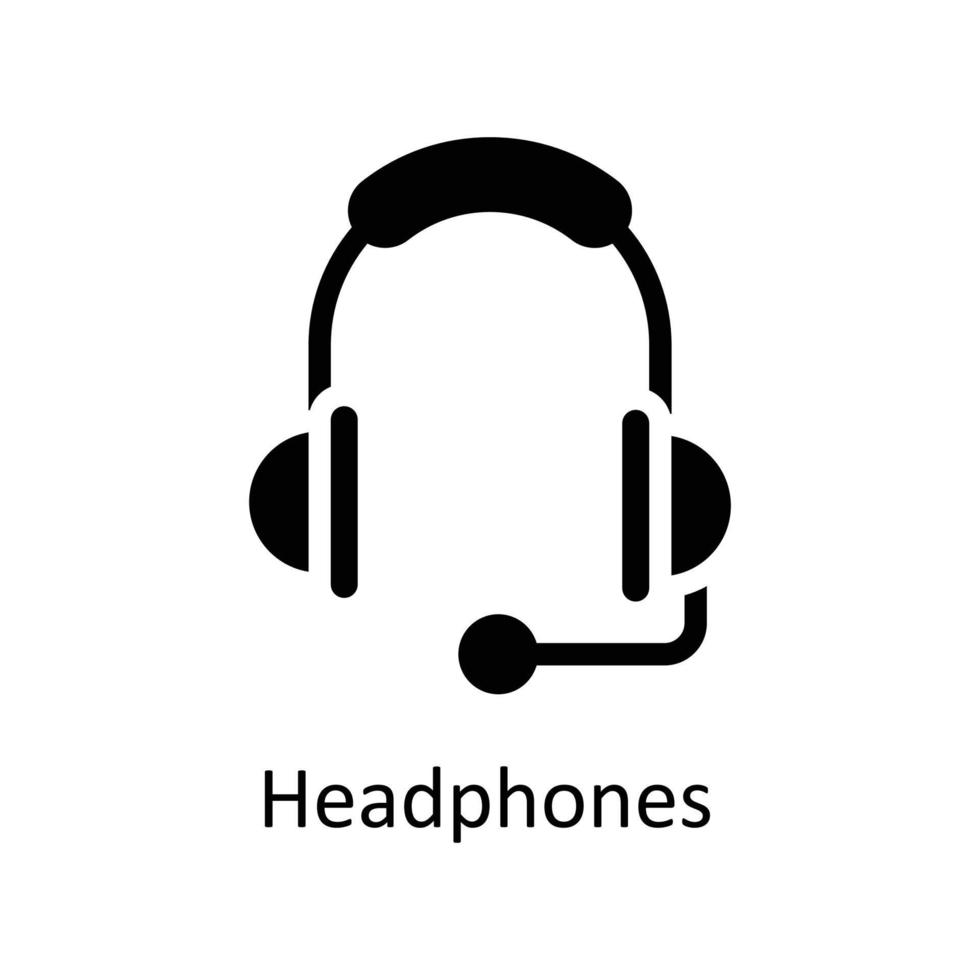 Headphones Vector  Solid Icons. Simple stock illustration stock