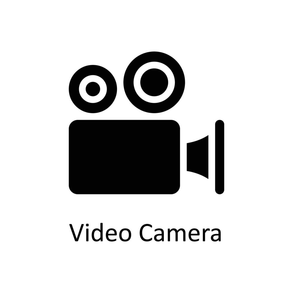 Video Camera Vector  Solid Icons. Simple stock illustration stock