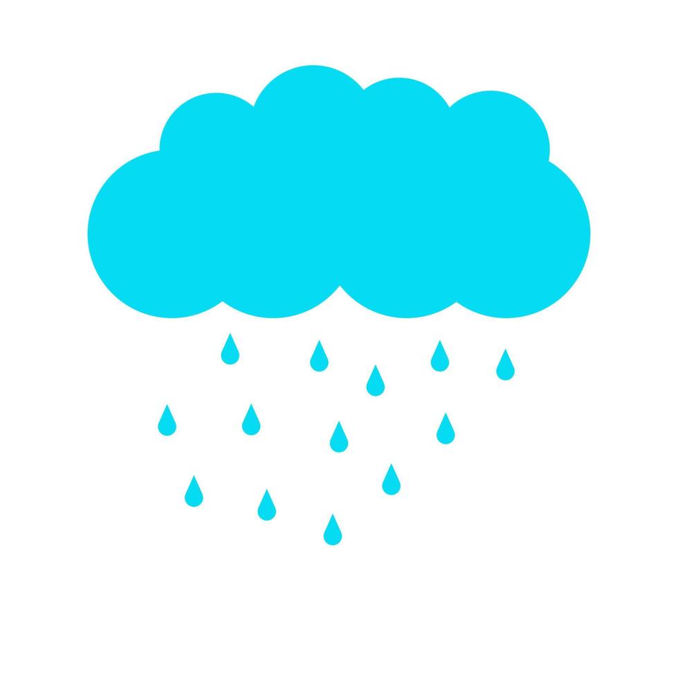 Raining cloud flat illustration vector