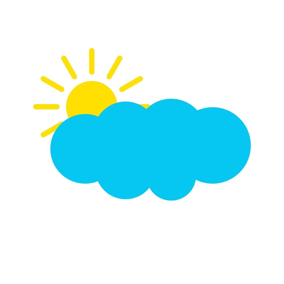 Sun and cloud flat illustration vector