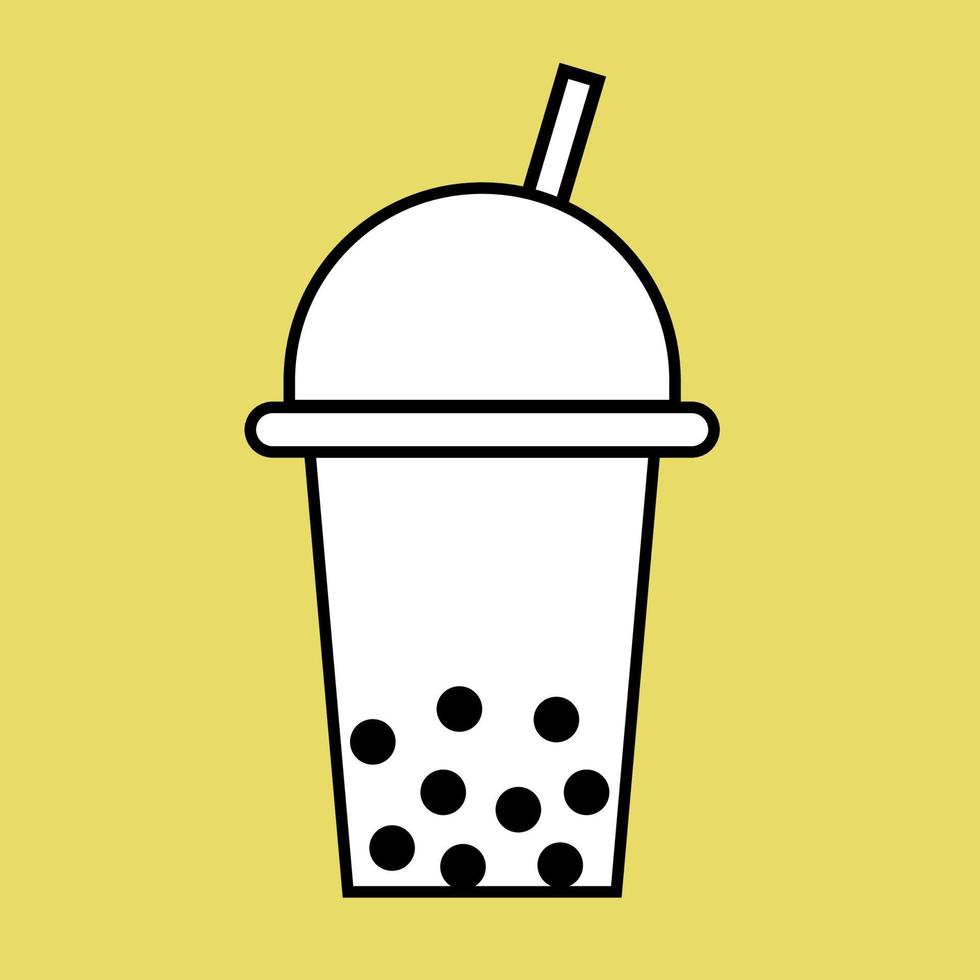 Boba cup flat vector design