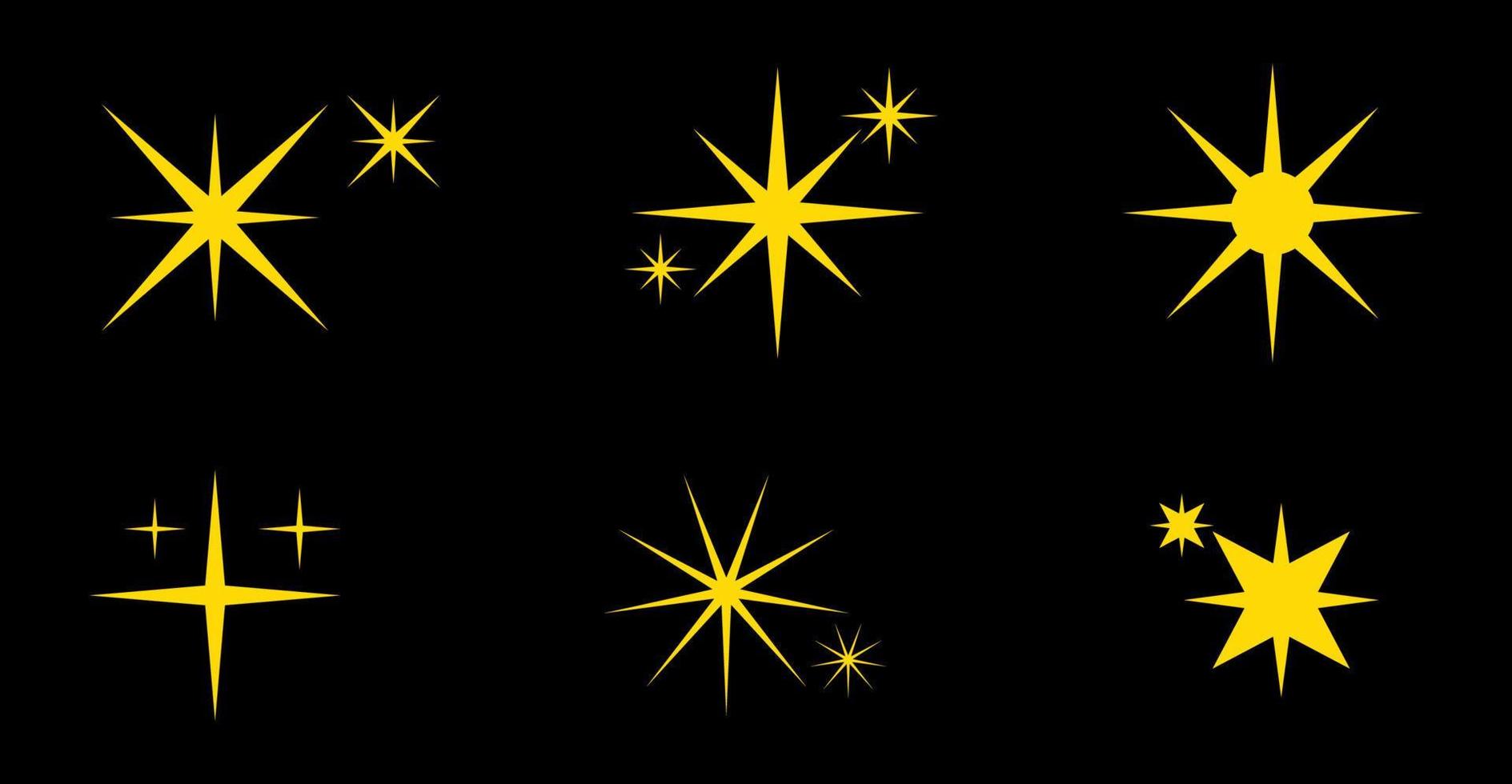 Set of sparkling stars vector icon