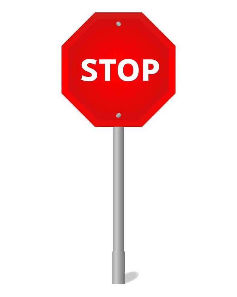 Stop road sign isolated vector