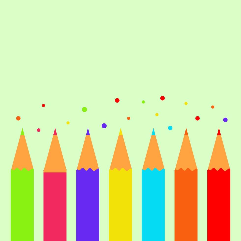 Set of colorful pencils flat illustration vector