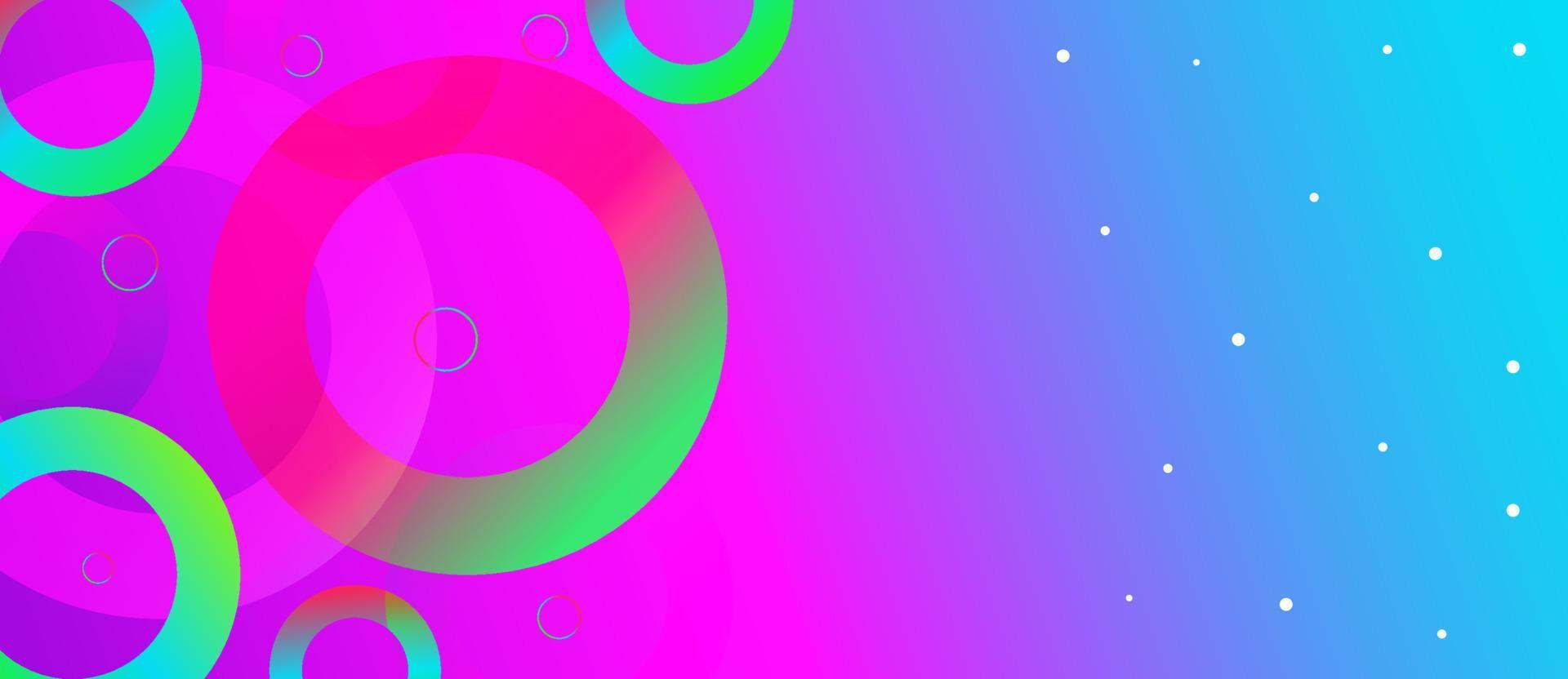 Blue gradient abstract banner background with colorful circles vector