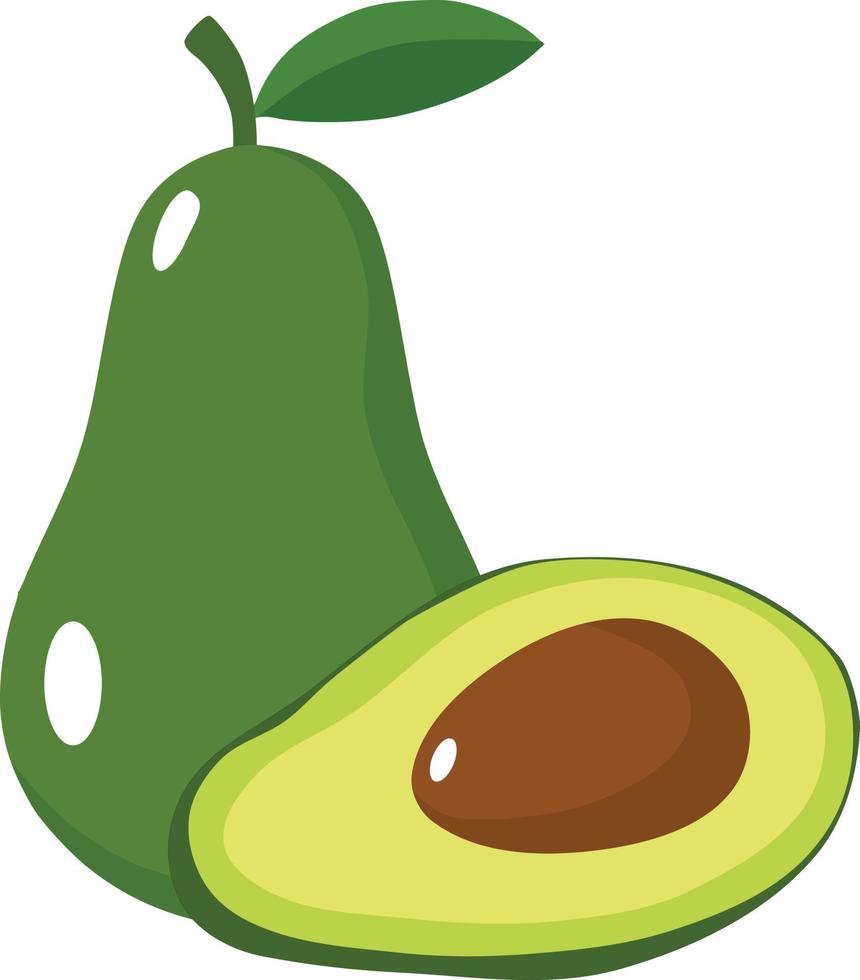 aguacate Fruta con rebanada ilustración vector