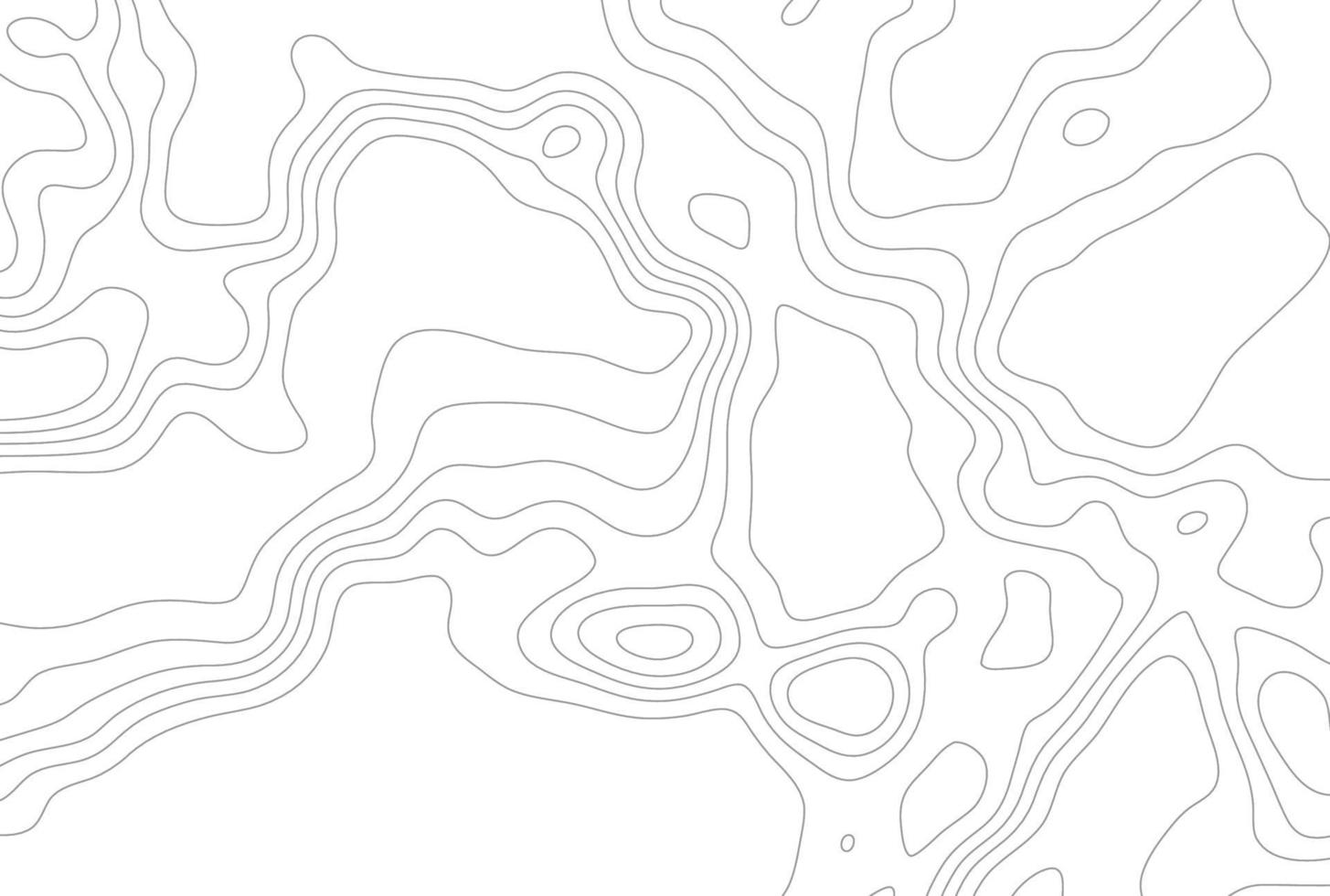 Grey outline topographic contour map abstract tech background vector