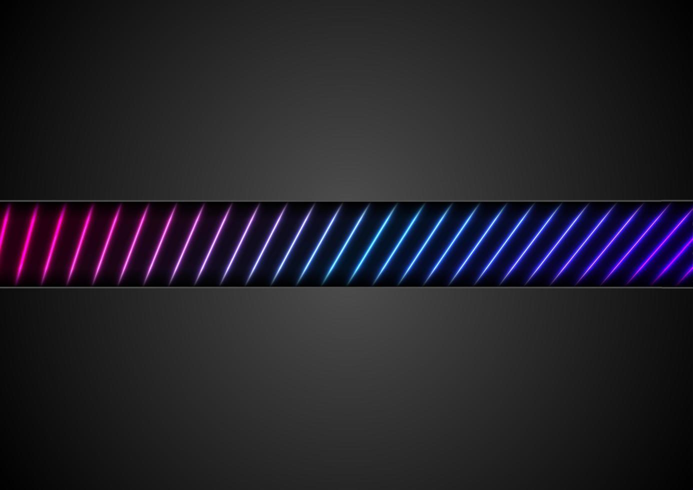 Black tech corporate abstract background with neon lines vector
