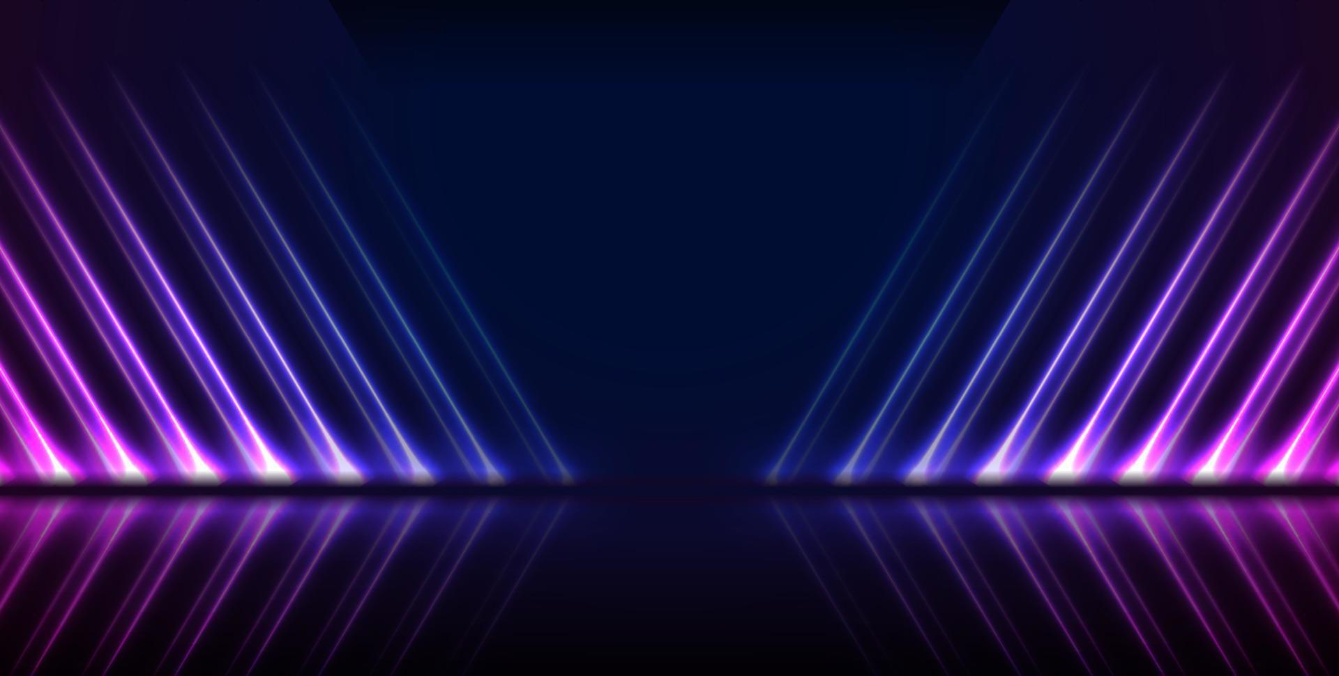Blue ultraviolet neon laser lines technology modern background vector