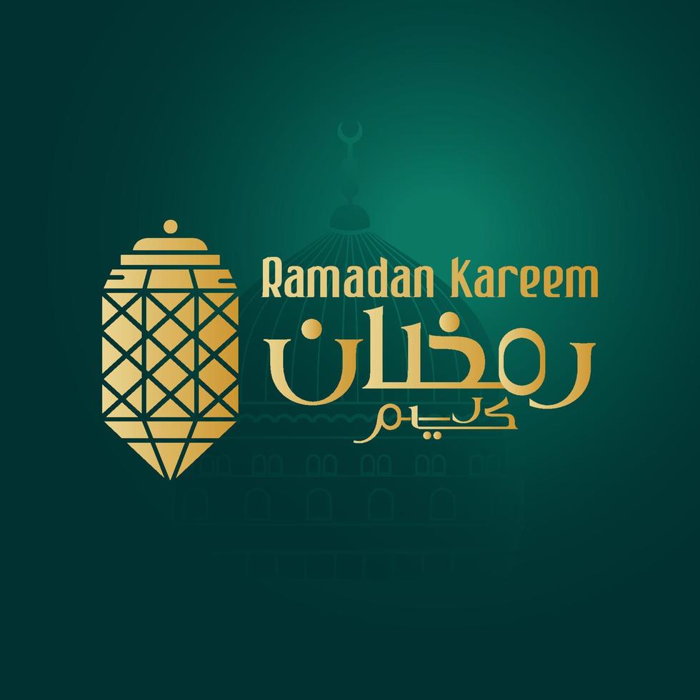 Greeting ramadan kareem with Islamic ornaments. Can be used for online and printed posting needs. Vector illustration
