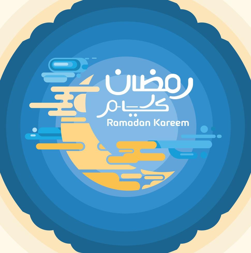 Greeting ramadan kareem with Islamic ornaments. Can be used for online and printed posting needs. Vector illustration