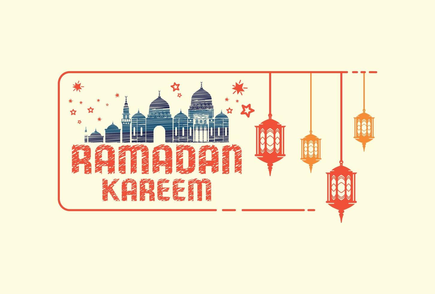 Greeting ramadan kareem with Islamic ornaments. Can be used for online and printed posting needs. Vector illustration