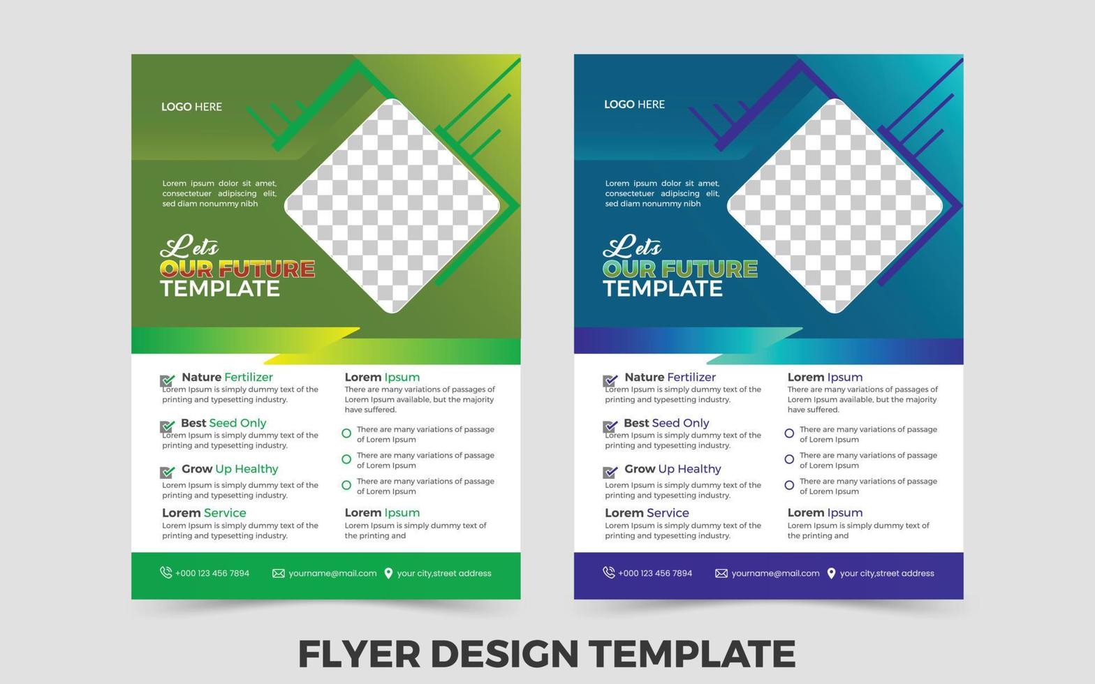 Nature Flyer Template with Mockup vector