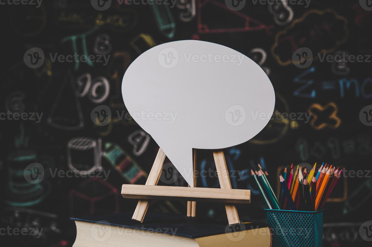 empty speech bubble in classroom photo