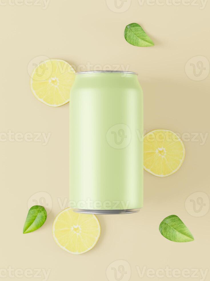 lemon soda metal drink photo