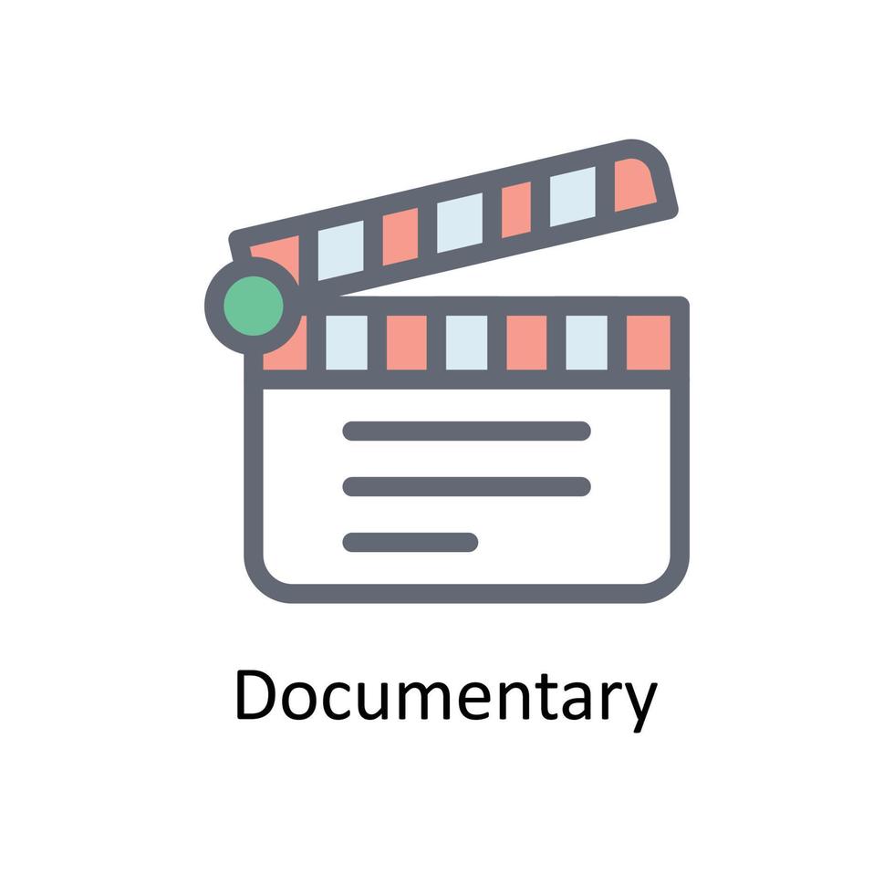 Documentary Vector Fill outline Icons. Simple stock illustration stock