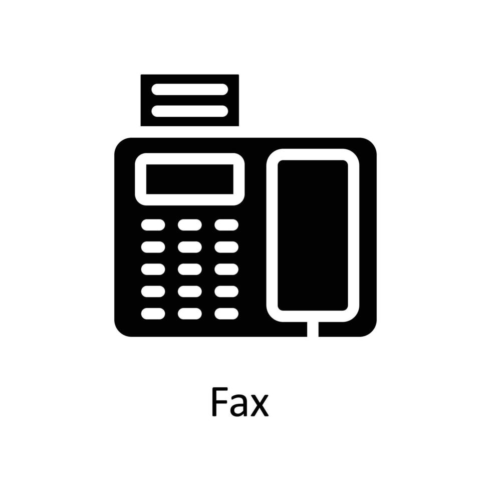 Fax  Vector  Solid Icons. Simple stock illustration stock