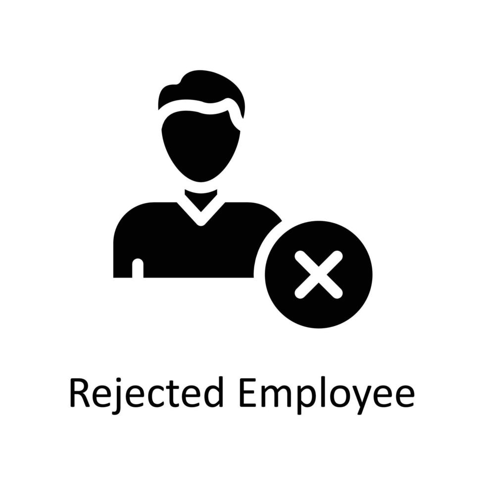 Rejected Employee Vector   solid Icons. Simple stock illustration stock