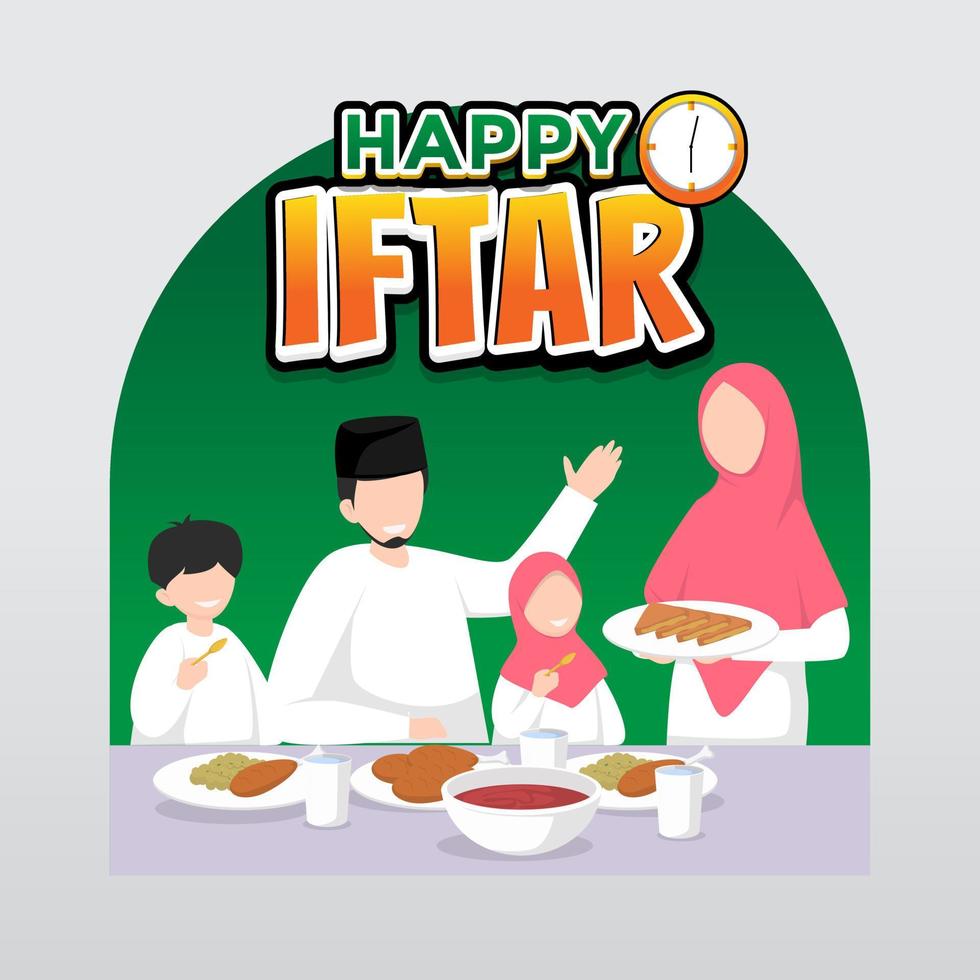 iftar greeting banner illustration vector