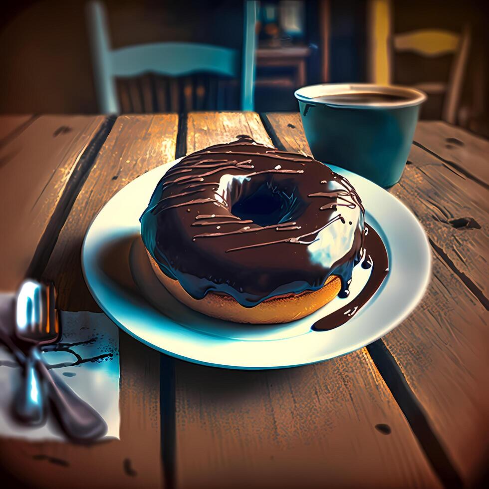 donut illustration AI Generated photo