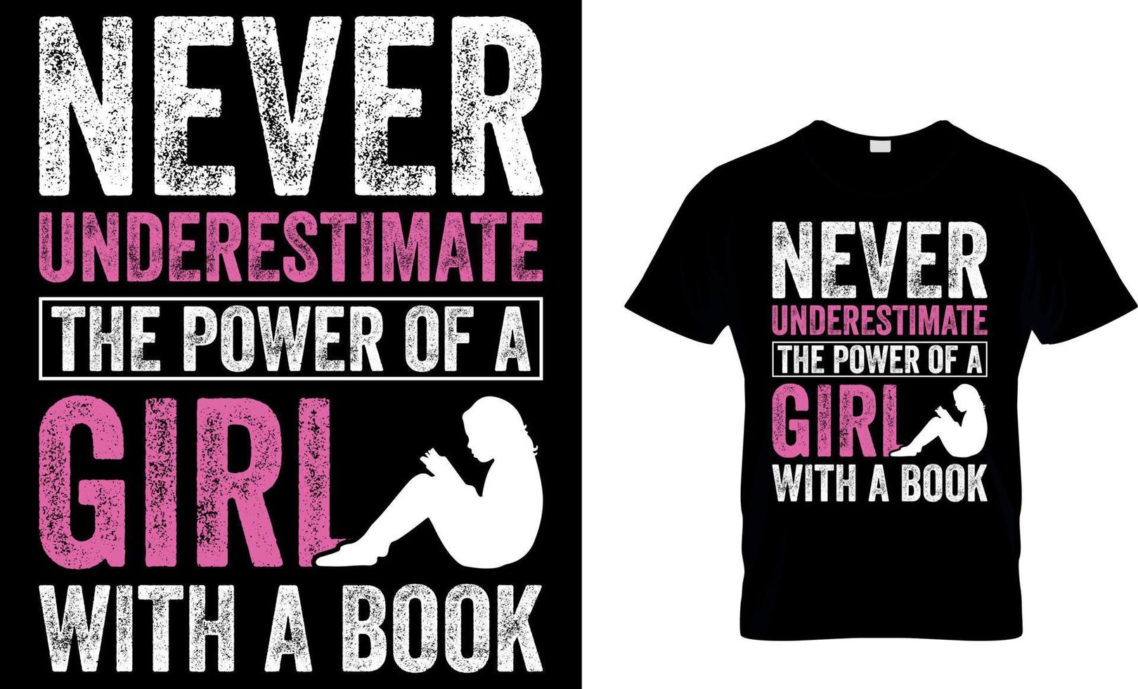 Never underestimate the power of a Girl with a Book. book t shirt design.book design. read design. reading t shirt design. cat design. dog design. coffee design. vector