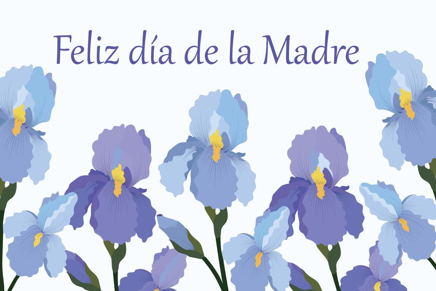 de la madre día tarjeta con iris vector