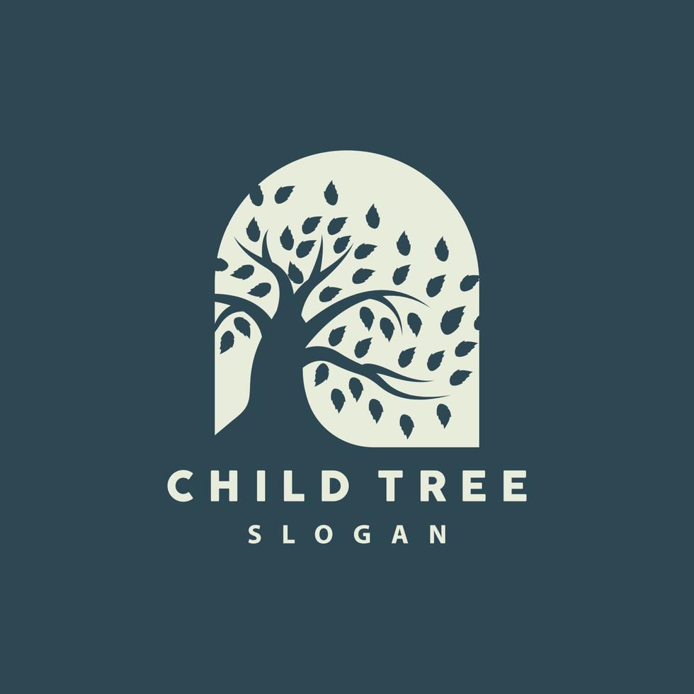 Tree Logo, Life Balance Education Vector, Luxurious Elegant Simple Tree Design, Playground Illustration Icon vector