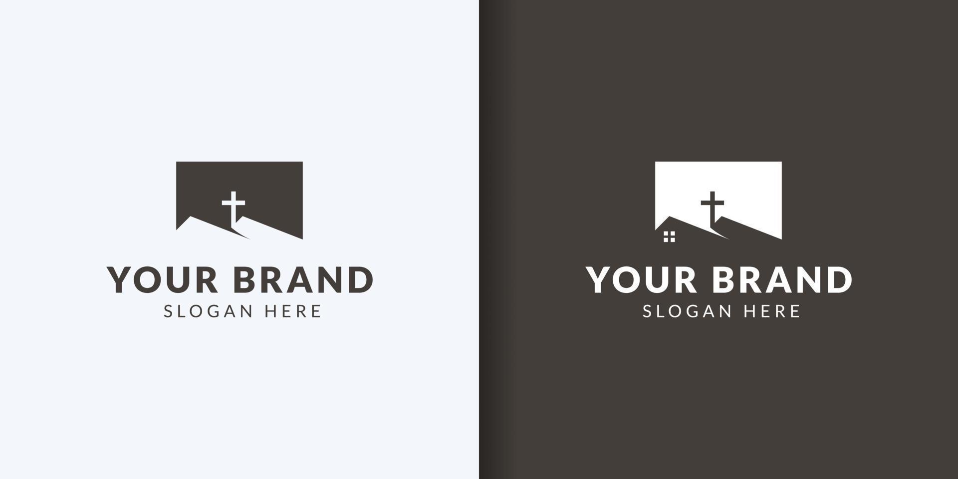 church house simple logo design vector